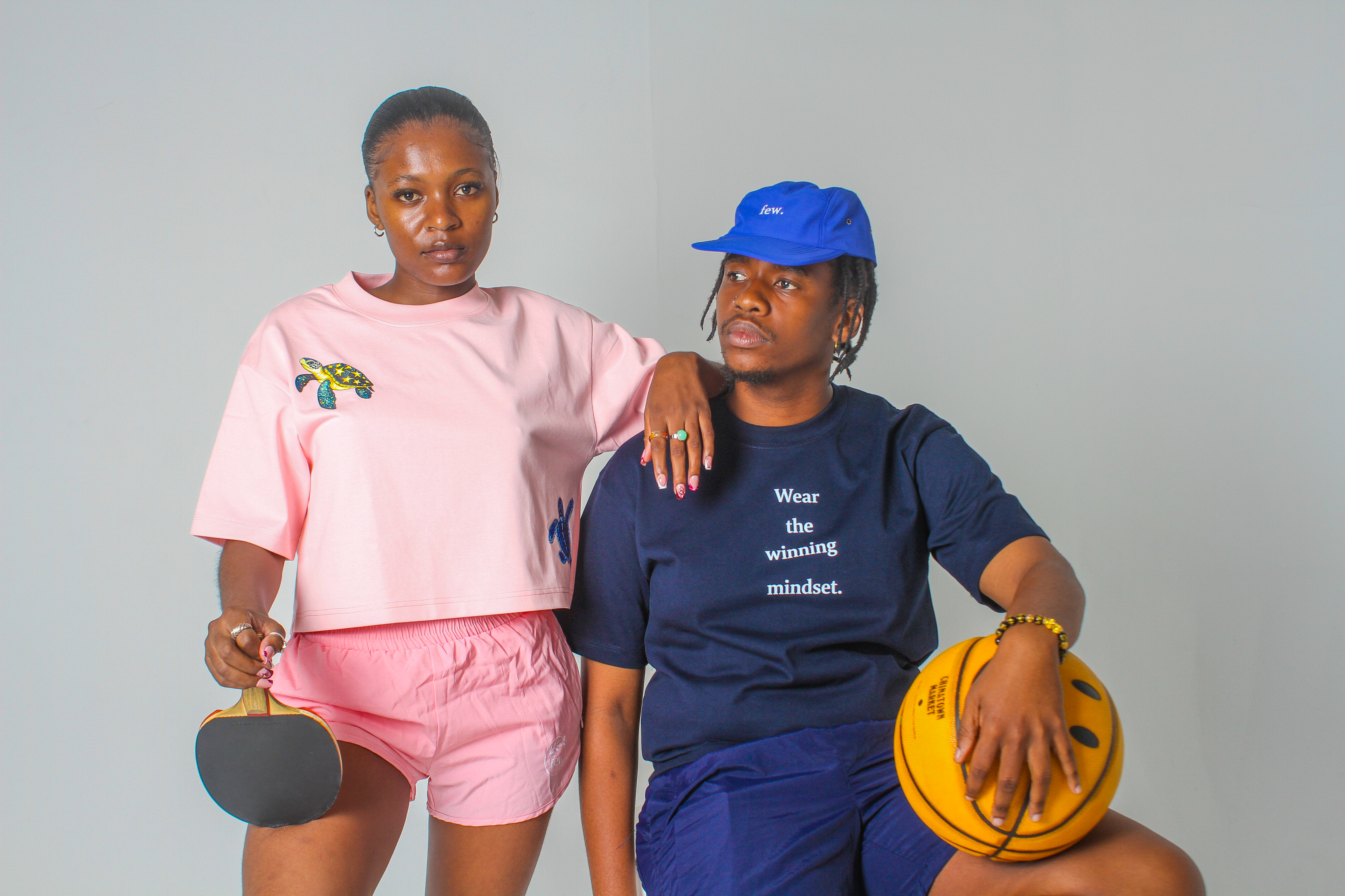few. clothing worn in a clean athletic composition